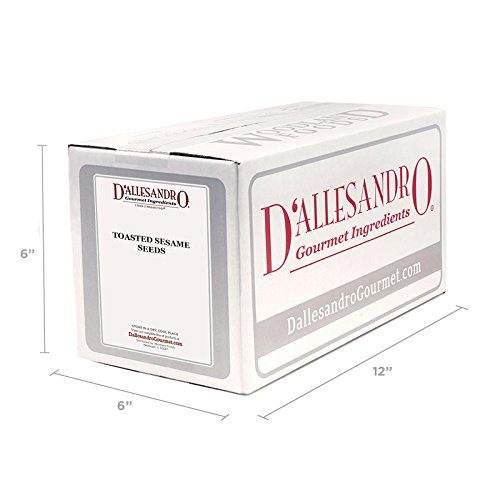 D'Allesandro Toasted Sesame Seeds - Rich, Nutty Flavor, Pre-Toasted for Convenience, 5 Lb Bag, All-Natural, Gluten-Free, Non-GMO, Kosher