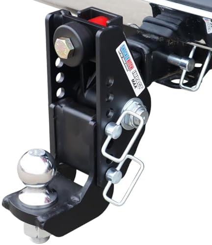 Shocker 20K Impact Max Cushion Drop Hitch - 0" to 7-1/2" Drop - Fits 2" Hitch Has 2-5/16"Ball - 20,000 lbs GTW