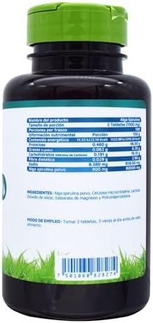 Vidanat Spirulina Algae 200 Tablets – 400mg per Tablet – Natural Superfood for Energy, Immune Support & Detox – 200 Tablets (Pack of 1)