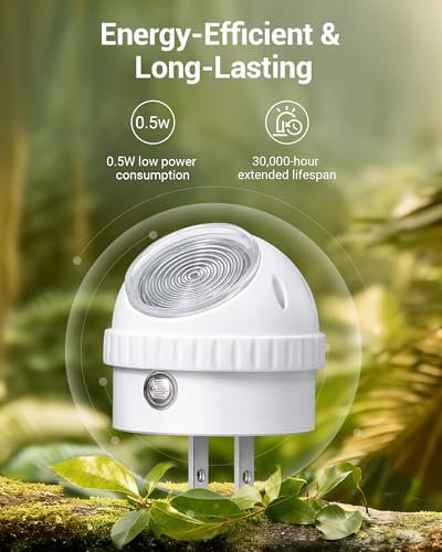DEWENWILS Plug in Night Lights into Wall, Dusk to Dawn Sensor, 360° Rotating, Directional LED Nightlights for Kids, Nursy, Hallway, Bathroom, Bedroom