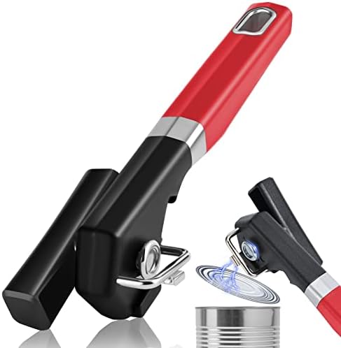 Side Cut Can Opener, Smooth Edge Manual Can Opener, Black