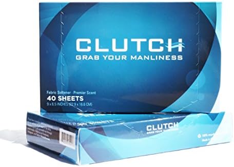 Clutch Men's Dryer Sheets, Fabric Softener for Men, 40 Count Box
