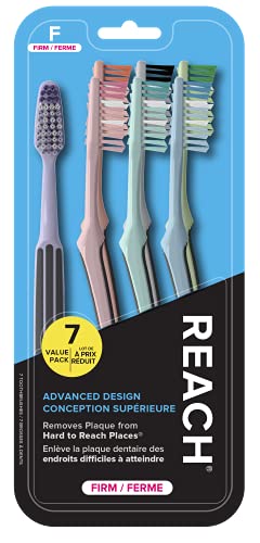 Reach Advanced Design Soft Bristle Toothbrush with Toothbrush Caps, 6 Count