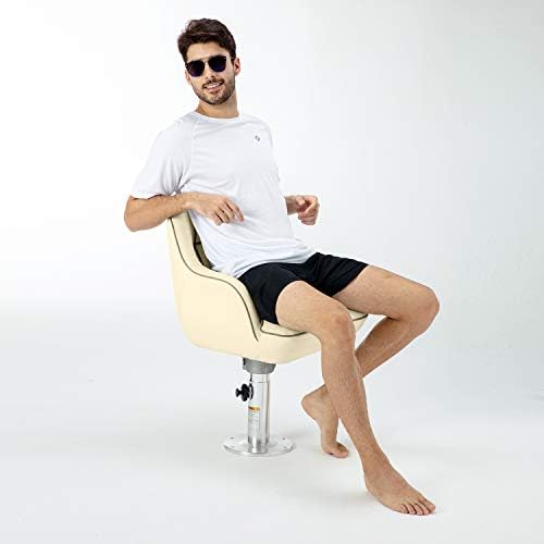 Leader Accessories Pontoon Captains Bucket Seat Boat Seat Boat Chair | Boat Chair with Armrest Ergonomic Design Compression Foam Padding Injection Molded Plastic Frame