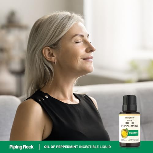 Piping Rock Peppermint Oil | 15 ml Drops | Pure Ingestible Liquid Supplement | Non-GMO, Gluten Free