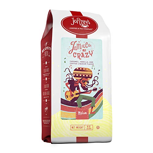 Joffrey's Coffee - Jamaican Me Crazy, Flavored Coffee, Artisan Medium Roast, Arabica Coffee Beans, Caramel, Vanilla, & Coffee Liqueur Flavor