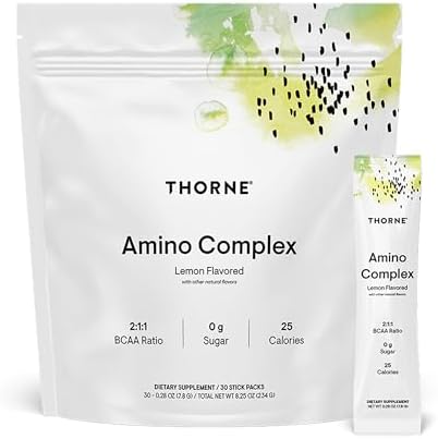 THORNE Amino Complex, Clinically Validated EAA & BCAA Powder, 30 Servings | Supports Lean Muscle Mass & Exercise Recovery*, for Pre or Post-Workout, Berry, Dairy-Free, NSF Certified for Sport