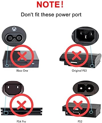AC Power Cord for Sony PS5/PS4/PS3 Slim, Xbox Series S/Series X, Xbox One S/One X, 2 Prong C7 Universal TV Power Cable Replacement