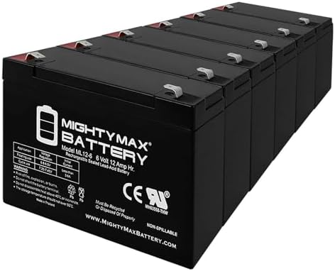 Mighty Max Battery ML12-6F2-6 Volt 12 AH, F2 Terminal, Rechargeable SLA AGM Battery