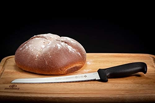 Mundial 10-Inch Curved Micro-Serrated Bread Knife, High-Carbon Stainless Steel Blade, Ergonomic Black Handle for Perfect Slicing