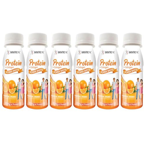 BariatricPal Ready-To-Drink 25g Whey Protein & Collagen Power Shots - Tropical Orange (6 Bottles)