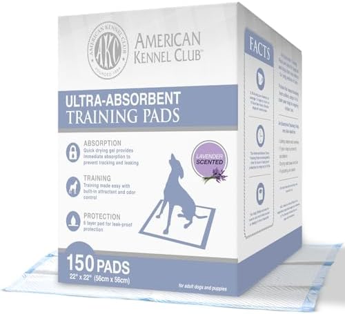 AKC Puppy Training Pads, 22" x 22", Lavender Scented, 150 Count