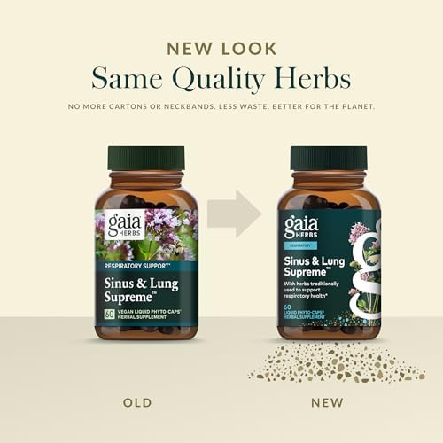 Gaia Herbs Sinus & Lung Supreme - Lung Support Supplement with Herbs Traditionally Used to Support Respiratory & Sinus Health* - Vegan