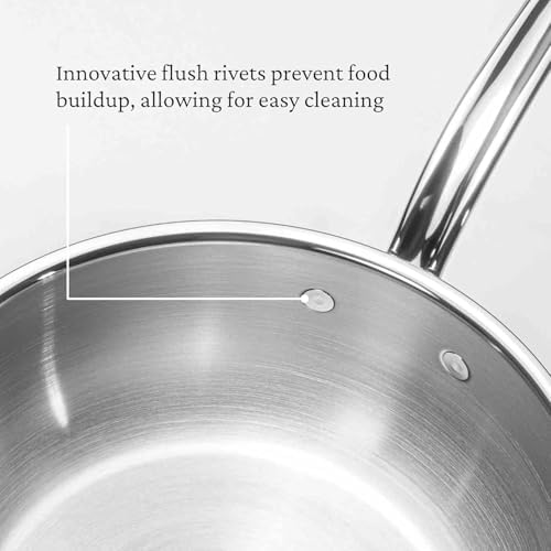 Hestan ProBond Forged - Professional Clad Stainless Steel All-In-One Pan, 5 Quart, with Helper Handle, Induction Compatible