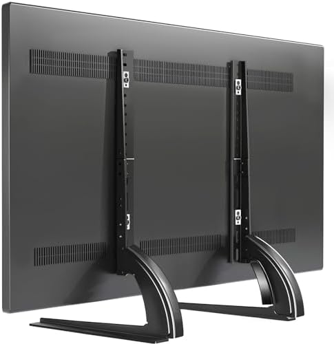 TAVR Universal Table Top TV Stand for 27-65 inch TVs Holds up to 88 lbs | Height Adjustable TV Legs, Strong TV Base, Max VESA 800x500mm, Black