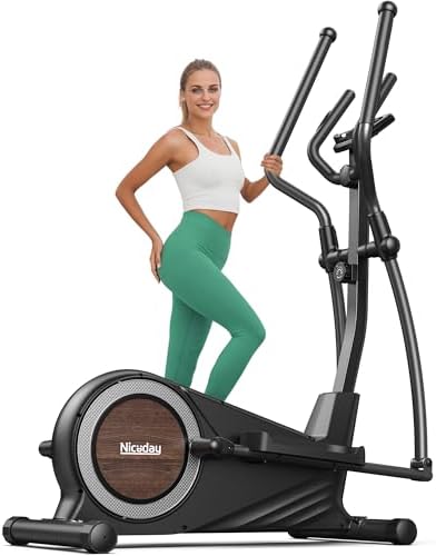 Niceday Elliptical Exercise Machine with 15.5/18/19IN Long Stride | Compact Elliptical Machine for Home Use, 16 Resistance Levels; 400LBS Stable Loading Capacity; Kinomap APP Support