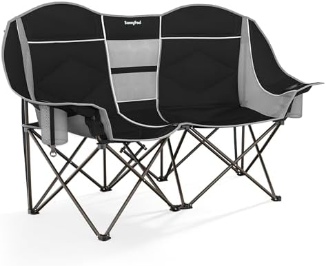 SUNNYFEEL Folding Double Camping Chair Oversized Loveseat for Adults