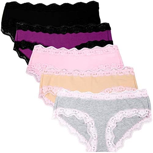 Women’s Underwear Soft Breathable Cotton Brief Ladies Panties 5-Pack