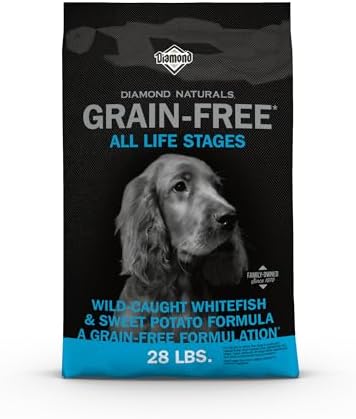 Diamond Naturals Grain-Free Dry Dog Food, Wild-Caught Whitefish, 28lb | Puppy, Adult & Senior Dogs | Wild-Caught Whitefish & Sweet Potatoes for All Day Energy | Guaranteed Probiotics
