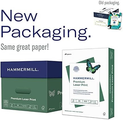 Hammermill Printer Paper, Premium Laser Print 28 lb, 8.5 x 11-1 Ream (500 Sheets) - 98 Bright, Made in the USA, 125534R