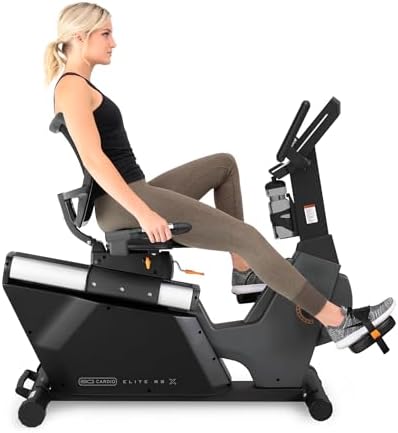 Elite RB X Recumbent Exercise Bike - FreeSync FTMS Bluetooth Smart App Connectivity - Compact 49" (L) - Oversized Soft 4-Way Adj. Seat - 350 lb Cap.