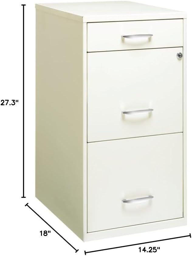 Pemberly Row 3 Drawers 27.32" Vertical Charcoal Metal Filing Cabinet Lockable Pre-Assembled Stationary Letter Size for Home, Office