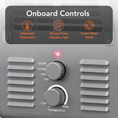 Comfort Zone Electric Portable Milkhouse Style Utility Space Heater with Adjustable Thermostat, Overheat Protection, and Safety Tip-Over Switch, Ideal for Garage or Greenhouse, 1,500W, CZ798