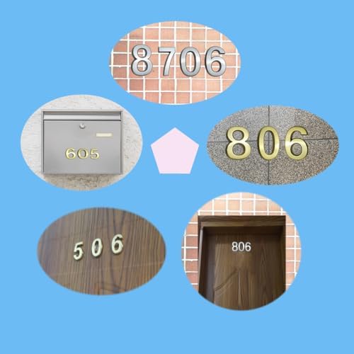 10 Pcs 3D Small Mailbox Numbers(0-9,Gold),1.4 Inch Self Adhesive House Numbers Sticker