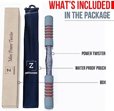 Zenooze's Power Twister Flex Bar, The Ultimate Upper Body Exercise Equipment for Strengthening Your Chest Workout, Shoulders, Biceps, Arms