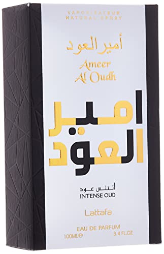 Lattafa Ameer Al Oud Intense Oud for Unisex Eau de Parfum Spray, 3.4 Ounce