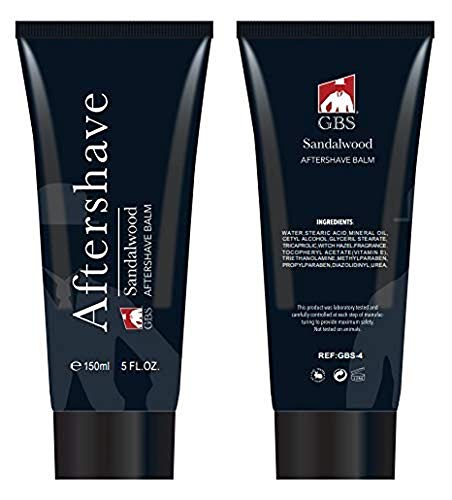G.B.S Men’s Aftershave Balm - Premium Sandalwood Scent - Soothes Razor Burn & Moisturizes Sensitive Skin - Fast-Absorbing Formula - 5 Fl Oz