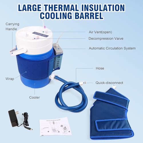 Koozam Cryo Cuff Knee Cooler Cold Therapy Ice Machine for Knee System | Cryotherapy Cuff Machine Combines Compression with Cold Therapy | Essential
