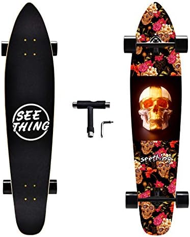 seething 42 Inch Longboard Skateboard Complete Cruiser Pintail, The Original Artisan Maple Skateboard Cruiser Pintail for Cruising, Carving