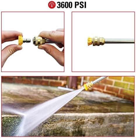 Simpson 3600 PSI 1/4" Quick Connect Pressure Washer Nozzle Set, 5-Pk, 80145 | 5 Spray Patterns (0°, 15°, 25°, 40°, Soap) In One Set