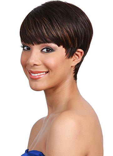 BOBBI BOSS Human Hair Wig - MH1212 CUTIE (#1B/33 - Off Black/Dark Auburn)