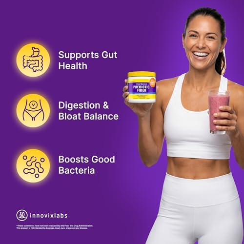 InnovixLabs Prebiotic Fiber Powder for Digestive & Gut Health (6.4oz, 180g) | High Fiber Supplement for Women & Men
