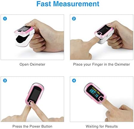 OLED Finger Pulse Oximeter, O2 Meter, Dual Color White/Pink