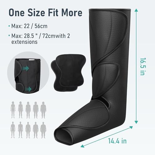 QUINEAR Leg Massager with Heat and Air Compression,Foot and Calf Massager for Circulation and Pain,Compression Boots with 3modes and 3 Intensities