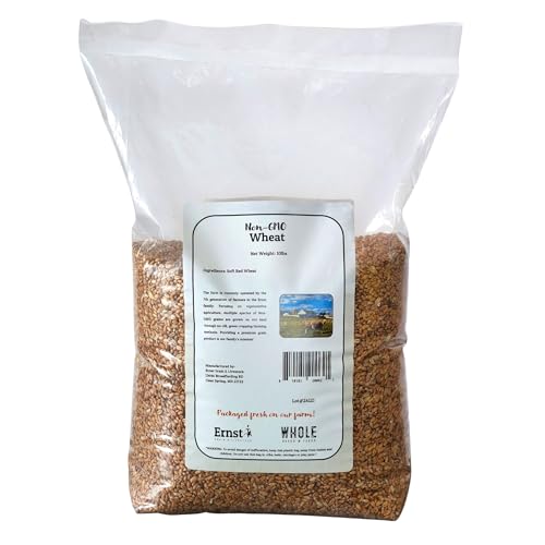 Ernst Grain & Livestock Soft Red Wheat Berries – Non‑GMO Feed Grade – 46 LB Bulk Bag – Ideal for Livestock & Poultry Feed – Grown (Family