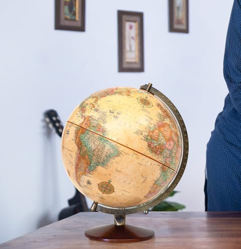 Replogle Illuminated World Globe with Stand, 12 Inch diamteter light up globe with 3-D Raised Relief Texture. Perfect for Children And Kid's Classroom and home Decor, Made In USA