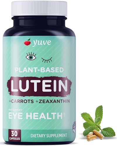 Yuve 20mg Lutein & Zeaxanthin Eye Health Supplement with Clinically Studied Lutemax 2020 Carotenoid Complex - Supports Dry Eyes