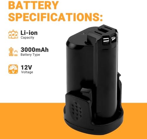 Shentec 12V Li-ion 3.0Ah Battery Compatible with Dremel B812-01 8200 | 8220 8300 B812-03 B812-02 B812-01 Cordless Tools,Lithium-Ion(Battery+Charger)