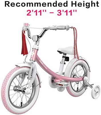 Segway Ninebot Kid’s Bike for Boys and Girls, 14 inch with Training Wheels, Pink