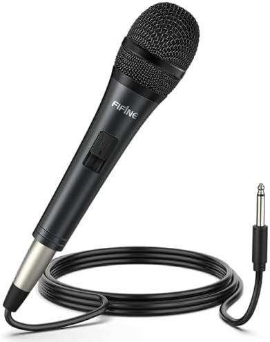 FIFINE K6 Karaoke Microphone, Dynamic Vocal Microphone for Singing