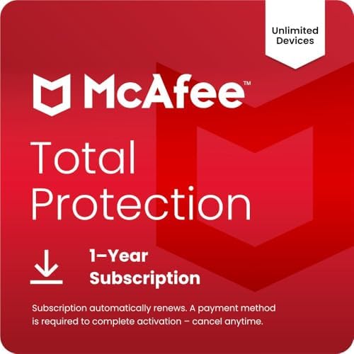 McAfee Total Protection 2026 Antivirus Software, 10+ Devices | Auto-Renews
