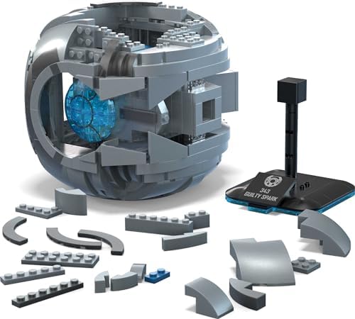 ​MEGA Halo Model Replica Building Toy, 343 Guilty Spark with 609 Pieces, Lights & Sounds, Build & Display Set for Collectors, Gift Ideas for Adults