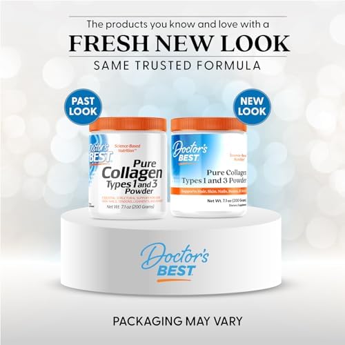 Doctor's Best Pure Collagen Types 1 & 3, Promotes Healthy Skin Hair & Nails – Bone & Joint Support, 7.1 Ounce (Pack of 1)