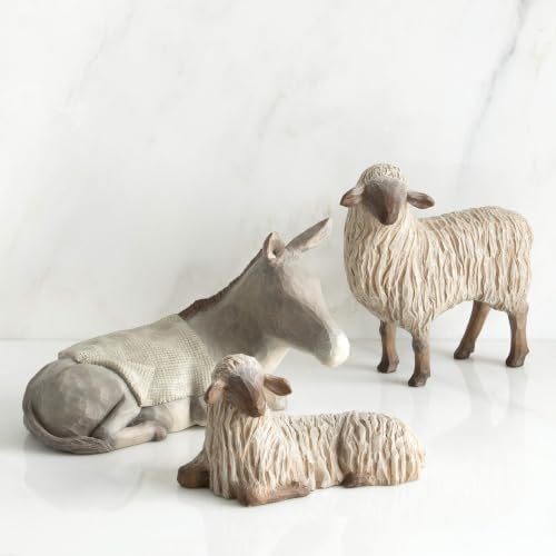 Willow Tree Gentle Animals of the Stable, Hand-Painted Figures, 3-Piece Set | Extends the Willow Tree Nativity Scene, Designed by Artist Susan Lordi
