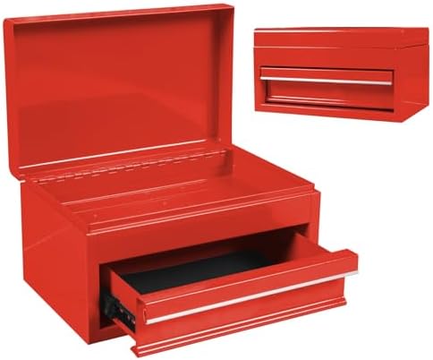 Torin ATB102B 16" Hip Roof Style Portable Steel Tool Box with Metal Latch Closure, Black