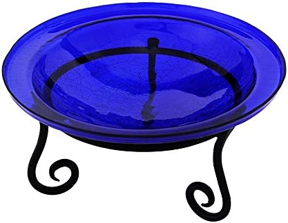 Achla Designs Crackle Glass Bowl, 12-in, Mandarin